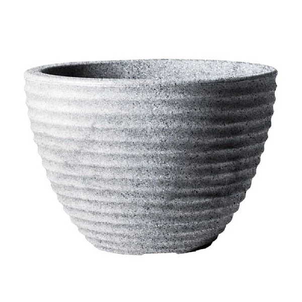 Stewart Garden 37cm Low Honey Pot Planter - Alpine Grey 1 Stewart Garden 37cm Low Honey Pot Planter - Alpine Grey