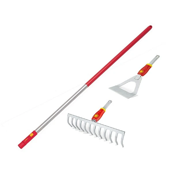 Wolf Garten P512 Dutch Hoe, Soil Rake & Handle Set 1 Wolf Garten P512 Dutch Hoe, Soil Rake & Handle Set