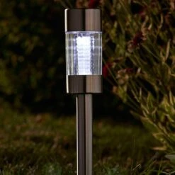 Smart Solar Flare Stainless Steel Solar Stake Light - 5 Pack