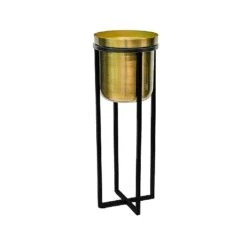 Ivyline Calla Pot Cover Stand Black & Antique Gold (Various Sizes)