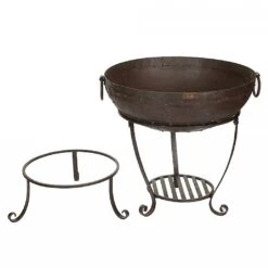 Recycled Kadai Firebowl With High & Low Stand -WEBBS Sales XM062 5